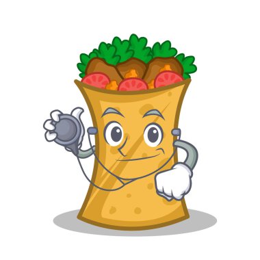 Doktor kebap şal karakter karikatür