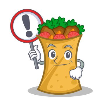 kebap şal ile işareti karakter karikatür