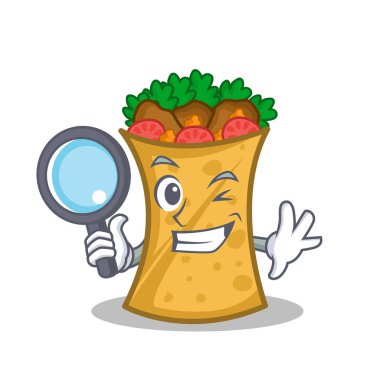 Dedektif kebap şal karakter karikatür