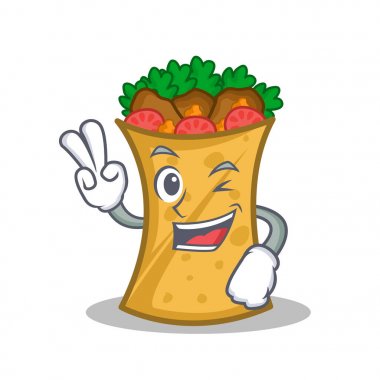 İki parmak kebap şal karakter karikatür