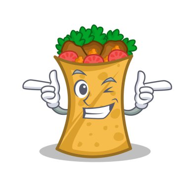 Kebap şal karakter karikatür wink