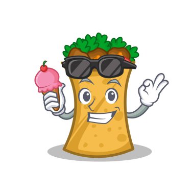 kebap şal karakter karikatür dondurma ile