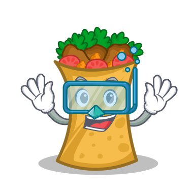 Dalış kebap şal karakter karikatür