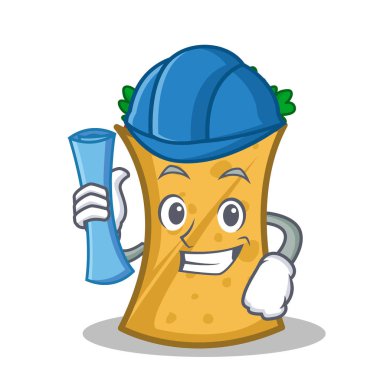 Kebap şal karakter karikatür mimar