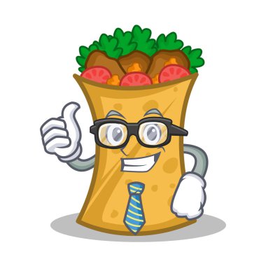 İşadamı kebap şal karakter karikatür