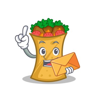 kebap şal zarf ile karakter karikatür