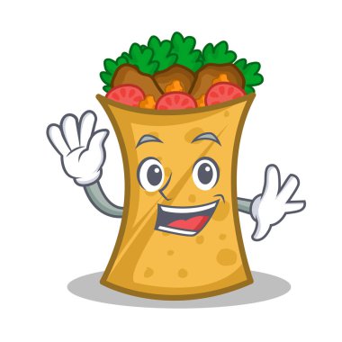 Kebap şal karakter karikatür sallayarak