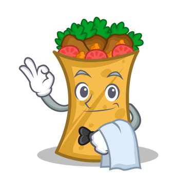 Garson kebap şal karakter karikatür
