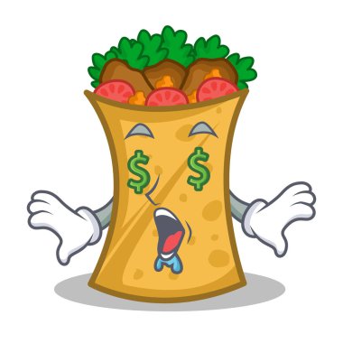 Para göz kebap kaydır karakter karikatür