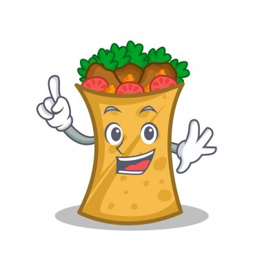 Parmak kebap şal karakter karikatür