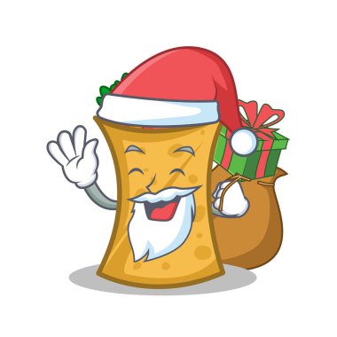 Noel Baba hediye kebap ile şal karakter karikatür