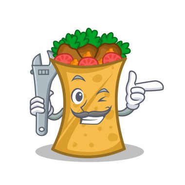 Mekanik kebap şal karakter karikatür