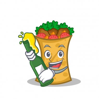 Bira kebabı karakter karikatür şal