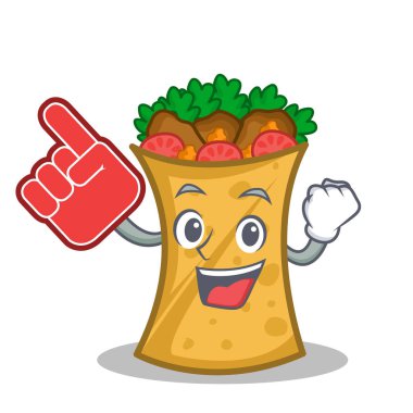 Köpük parmak kebap kaydır karakter karikatür