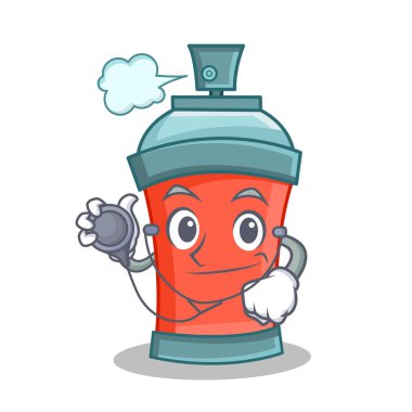 Doktor aerosol sprey karikatür karakter