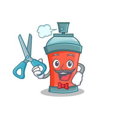 Kuaför aerosol sprey karikatür karakter