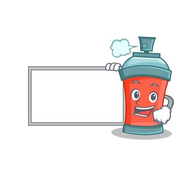 Kurulu ile aerosol sprey karikatür karakter