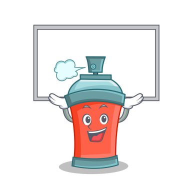 Tahtayı aerosol sprey karikatür karakter