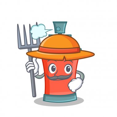 Çiftçi aerosol sprey karikatür karakter