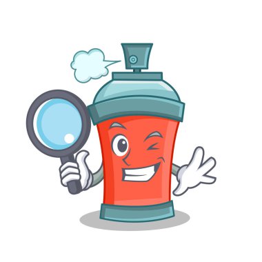 Dedektif aerosol sprey karikatür karakter