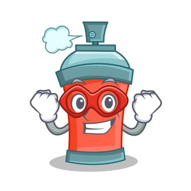 Süper kahraman aerosol sprey karikatür karakter