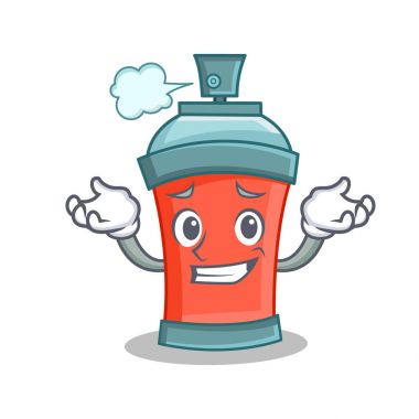 Sırıtan aerosol sprey karikatür karakter