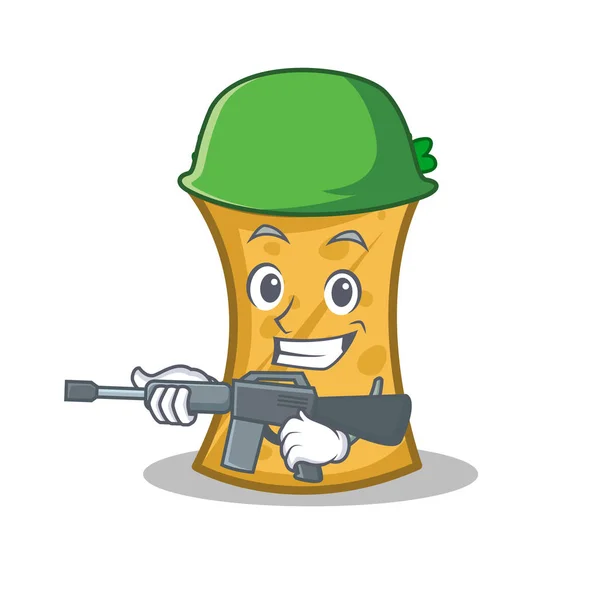 Ejército kebab wrap personaje de dibujos animados — Vector de stock