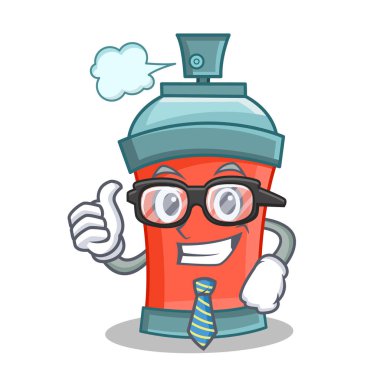 İşadamı aerosol sprey karikatür karakter