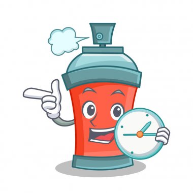 Aerosol sprey ile saat çizgi film karakter