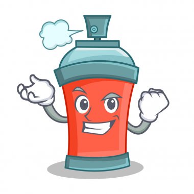 Başarılı aerosol sprey karikatür karakter