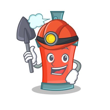 Madenci aerosol sprey karikatür karakter