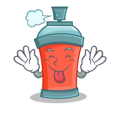 Dil bizim aerosol sprey karikatür karakter