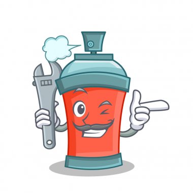 Mekanik aerosol sprey karikatür karakter