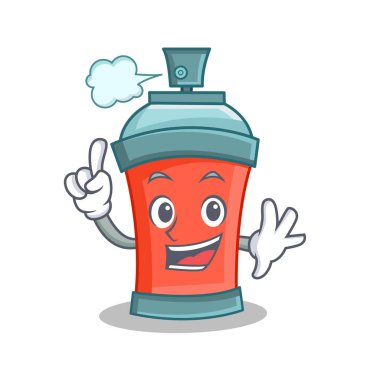 Parmak aerosol sprey karikatür karakter
