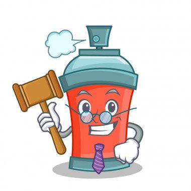 Yargıç aerosol sprey karikatür karakter
