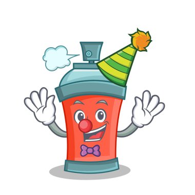 Palyaço aerosol sprey karikatür karakter