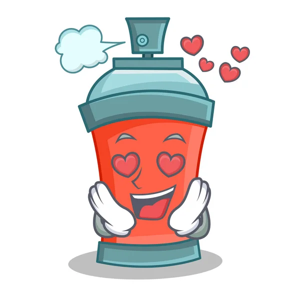 No amor spray aerossol pode personagem desenhos animados — Vetor de Stock
