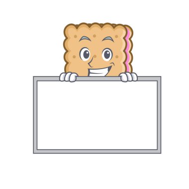 Karakter stili ile tahta sırıtan bisküvi karikatür