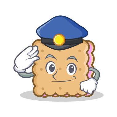 Polis bisküvi karakter karikatür tarzı