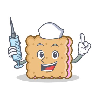 Bisküvi karikatür karakter stili hemşire