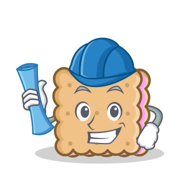 Mimar bisküvi karikatür karakter stili