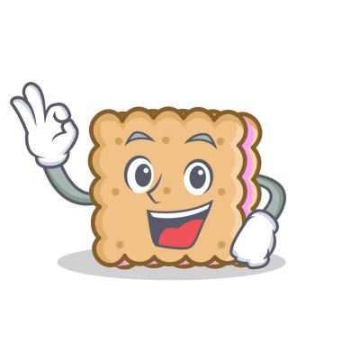 Bisküvi karikatür karakter stili Tamam