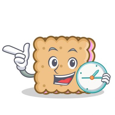 Bisküvi karakter stili ile saat çizgi film