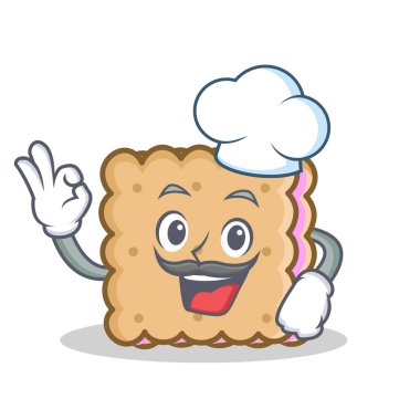 Şef bisküvi karikatür karakter stili