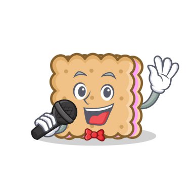 Karaoke bisküvi karikatür karakter stili