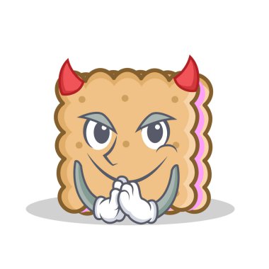 Şeytan bisküvi karikatür karakter stili