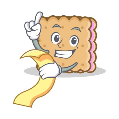 Menü bisküvi karakter karikatür tarzı ile