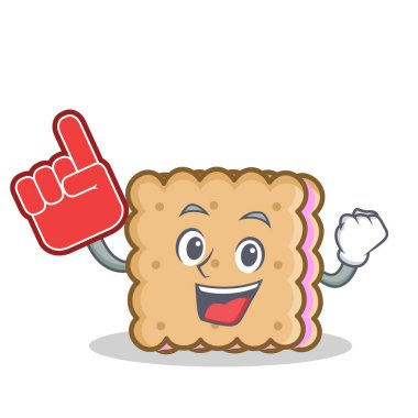 Finger bisküvi karikatür karakter stili köpük