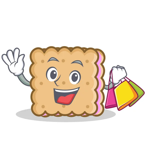 Compras biscoito desenho animado estilo personagem —  Vetores de Stock