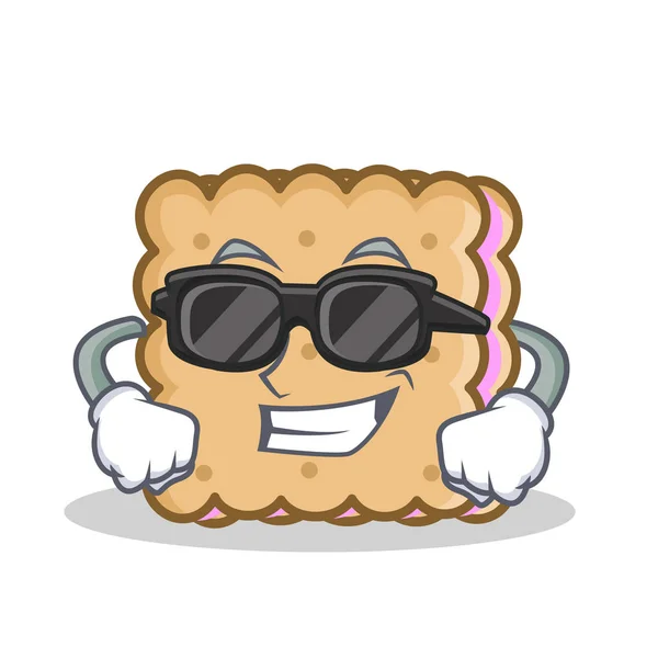 Super cool galleta estilo de personaje de dibujos animados — Archivo Imágenes Vectoriales